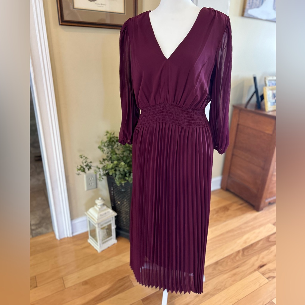 Nwt Taylor Burgandy 3/4 Sleeve Women’s Dress
